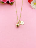 Gold Apple Charm Necklace, N6024
