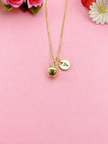 Gold Apple Charm Necklace, N6024