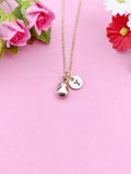 Gold Pear Charm Necklace, N6025