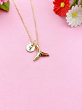 Gold Tail Charm Necklace, Mermaid Gift, N6028