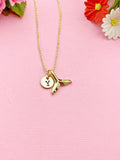 Gold Tail Charm Necklace, Mermaid Gift, N6028
