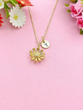 Gold Daisy Flower Charm Necklace, N6032