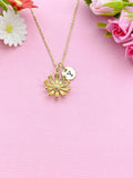 Gold Daisy Flower Charm Necklace, N6032