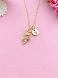 Gold Rose Flower Charm Necklace, Valentine Gift, N6033