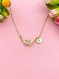 Gold Heart Hand Charm Necklace, Pregnancy Gift, N6039