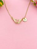 Gold Heart Hand Charm Necklace, Pregnancy Gift, N6039