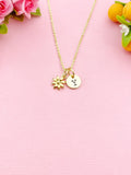 Gold Tiny Tiny Daisy Flower Charm Necklace, N6046