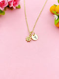Gold Tiny Tiny Daisy Flower Charm Necklace, N6046
