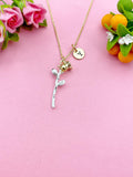Gold Rose Flower Charm Necklace, N6047