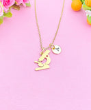 Gold Microscope Charm Necklace, N5227