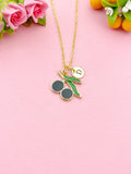 Gold Olive Charm Necklace, Black Olive Leaf Tree Jewelry Gift, N5862