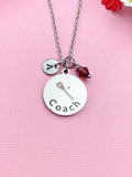 Silver Lacrosse Stick Coach Charm Necklace, D490