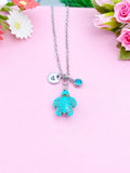 Silver Turtle Charm Necklace, Sea Turtle Love Pet Travel Gifts Ideas, N5709B