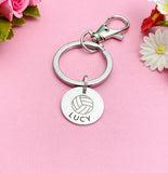Silver Volleyball Keychain Bracelet Necklace Optional, D166