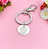 Silver Volleyball Keychain Bracelet Necklace Optional, D166