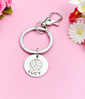 Silver Volleyball Keychain Bracelet Necklace Optional, D166