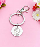Silver Volleyball Keychain Bracelet Necklace Optional, D166