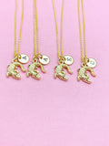 Gold Alligator Necklace, Crocodile Necklace, Personalized Customized Jewelry, N5400B