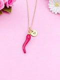 Gold Red Hot Chili Pepper Charm Necklace, Red Chili Charm, Red Pepper Charm, Hot and Spicy Charm,  Foodie Gift, Personalized Gift, N6372