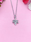 Silver Maple Leaf Charm Necklace, N45