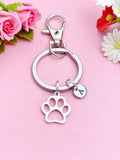 Silver Stainless Steel Paw Keychain, N3871B