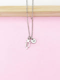 Silver Medical Injection Syringe Charm Necklace, Doctor Nurse Gifts, N2979