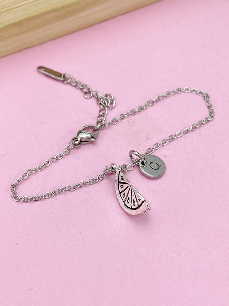 Silver Lemon Slice Charm Bracelet, Lemon Slice Charm, Orange Slice Bracelet, Orange Charm, Food Charm, Fruit Charm, Foodie Gift, N162A