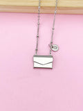 Silver Love Letter Envelope Pendant Necklace, Tarnish Resistant 316 Stainless Steel, N6055
