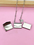 Silver Love Letter Envelope Pendant Necklace, Tarnish Resistant 316 Stainless Steel, N6055