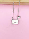 Silver Love Letter Envelope Pendant Necklace, Tarnish Resistant 316 Stainless Steel, N6055