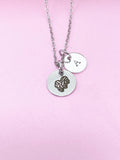 Silver Gemini Charm Necklace, Gemini Twins, D477