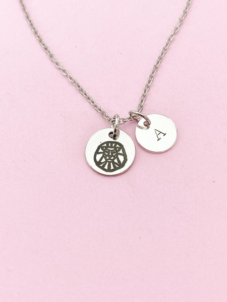 Silver or Gold Leo Charm Necklace, Leo Lion, D482