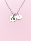 Silver or Gold Aquarius Water Bearer Charm Necklace, D485