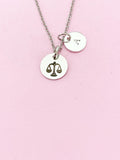 Silver or Gold Libra Scales Charm Necklace, D487
