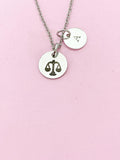 Silver or Gold Libra Scales Charm Necklace, D487