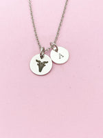 Silver or Gold Capricorn Sea Goat Charm Necklace, D488