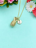 Gold Pineapple Charm Necklace, Ananas Fruit Necklace, Birthday Gift, N5168