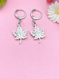 Maple Leaf Charm Silver Earrings, N5142A