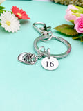 Firefighter Helmet Badge Number Charm Keychain, Fireman Gifts Ideas, Personalized Customized Made to Order, N1242A