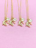 Gold Alligator Necklace, Crocodile Necklace, Personalized Customized Jewelry, N5400B