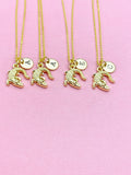Gold Alligator Necklace, Crocodile Necklace, Personalized Customized Jewelry, N5400B