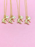 Gold Alligator Necklace, Crocodile Necklace, Personalized Customized Jewelry, N5400B