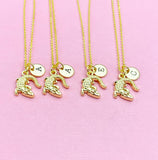 Gold Alligator Necklace, Crocodile Necklace, Personalized Customized Jewelry, N5400B
