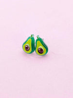 Avocado Silver Stud Earrings, Surgical Stainless Steel, N6060