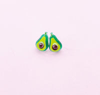 Avocado Silver Stud Earrings, Surgical Stainless Steel, N6060