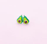 Avocado Silver Stud Earrings, Surgical Stainless Steel, N6060