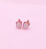Dragon Fruit Slice Silver Stud Earrings, Surgical Stainless Steel, N6064