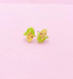 Corn Cob Silver Stud Earrings, Surgical Stainless Steel, N6065