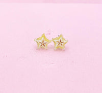 Starfruit Carambola Silver Stud Earrings, Surgical Stainless Steel, N6066