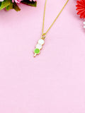 Japanese Dumpling Dango Charm Gold Necklace, N4879